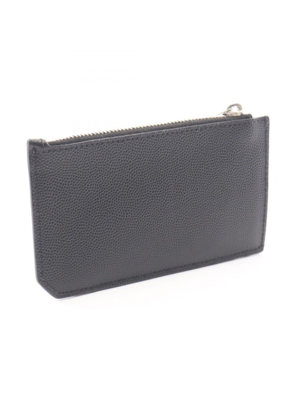 Saint Laurent Paris Coin Purse Fragment Zip Pouch Black Leather Case - Picture 2 of 7